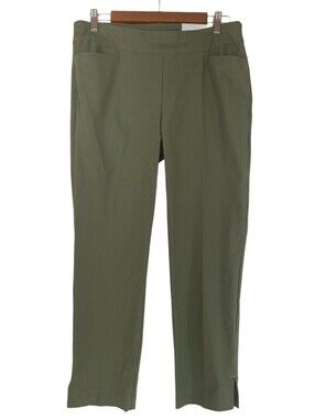 Chico's So Slimming Brigitte Slim Leg Green Ankle Pants Shaping Stretch - Sz 8P